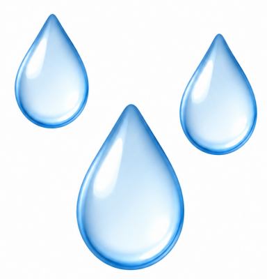 Regentropfen auf weißem Hintergrund zweigwn wie wetterbeständig unsere Banner sind