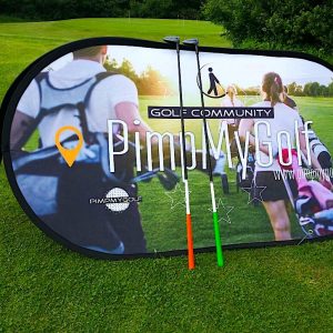 Pop Up Banner im Einsatz auf dem Golfplatz